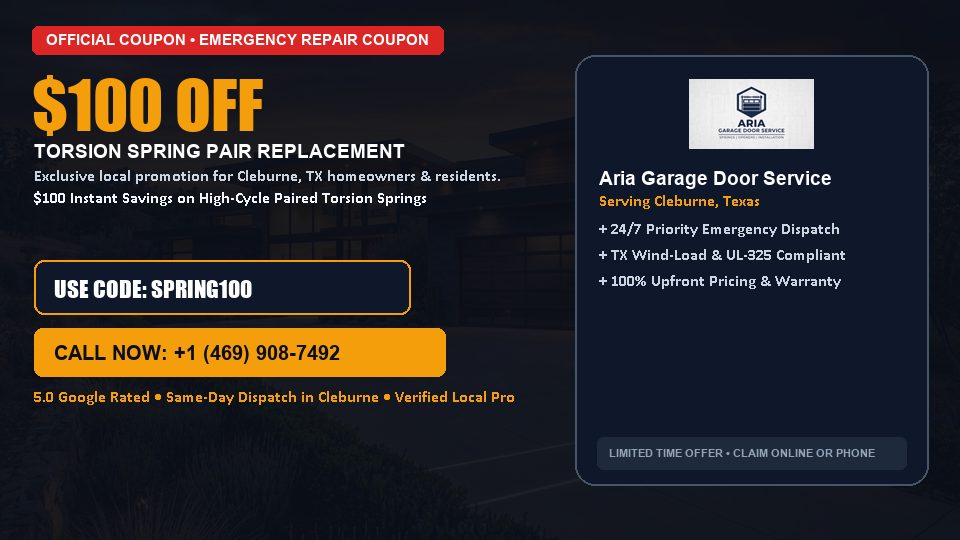Aria Garage Door Service $100 OFF Dual Torsion Spring Replacement